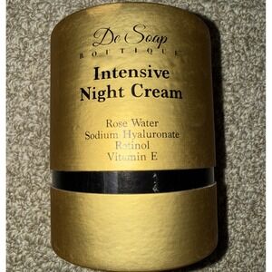 De Soap Boutique Intensive Night Cream Rosewater Sodium Hyaluronate Retinol New